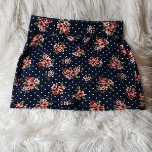 Aeropostale Polka Dot Floral Skirt